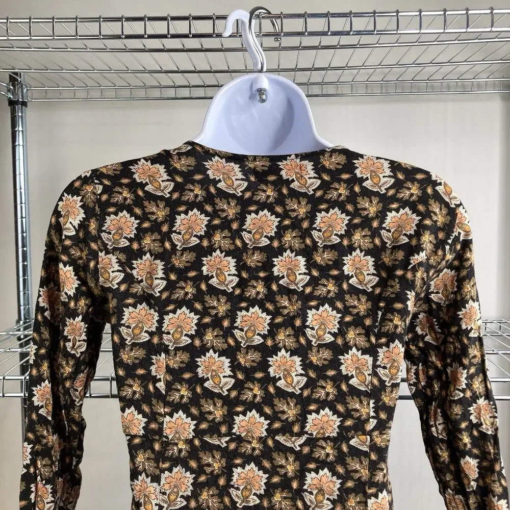 Vintage Esprit‎ Girls Y2K Black Floral Dress Est. Size 6 Whimsigoth Cottagecore